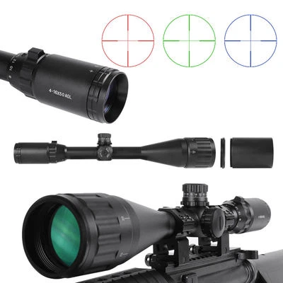 4-16X50AOL Riflescope Red /Green /Blue Illuminated Reticle Sights w/ Sunshade - Image 1 of 4