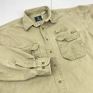 Vintage Camel Shirt Men XL Safari Guide Fishing Canvas Pockets 90's Y2K Gorp - Picture 1 of 12