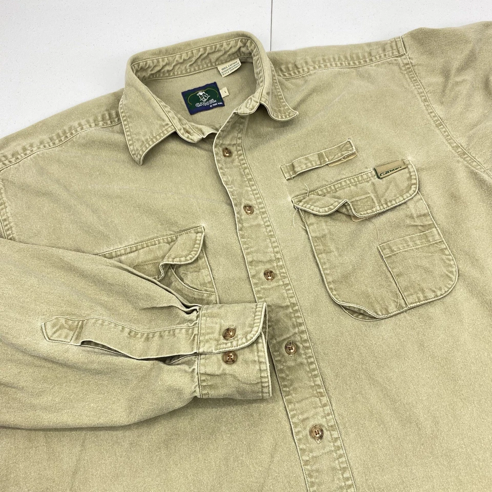 Vintage Camel Shirt Men XL Safari Guide Fishing Canvas Pockets 90's Y2K Gorp - Image 1 of 4