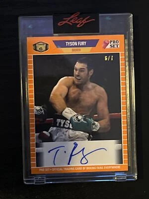 Tyson Fury 2021 Leaf Pro Set Sports Base ORANGE On Card Autograph Auto /7 Boxing - Image 1 of 2