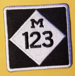 M 123 Michigan Detroit approx 2.5x2.5" Embroidered Patch Iron and or sew - Picture 1 of 2