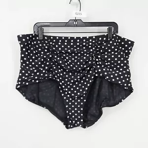 Torrid hoch geschnittene geraffte Schwimmen Bikinihose schöne Tupfen schwarz weiß Größe 4 - Bild 1 von 5