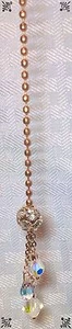 Handcrafted Rose Gold Faceted Copper 3.0mm Fan Pull Made With Swarovski Crystals - Picture 1 of 3