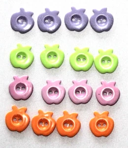 16 x 14mm x 14mm Apple Shaped 2 Holed Plastic Buttons - Picture 1 of 1