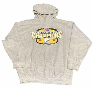 NFL STEELERS 2005 AFC CONFERENCE CHAMPION GRAY GILDAN HOODIE SIZE XL - Picture 1 of 3