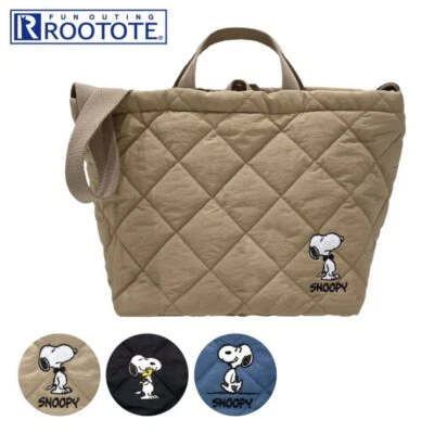 [Nuevo] JAPÓN Snoopy ROOTOTE Bolso Acolchado Beige Navidad Salida Regalo Cacahuetes! Foto 1 de 4