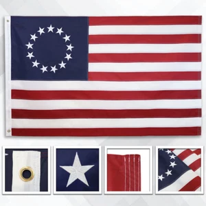 Bestickte Betsy Ross Flagge 3x5 Fuß historische amerikanische Hausflagge 3' x 5' - Bild 1 von 4