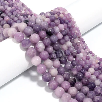 Natural Stone Lavender Chalcedony Round Loose Beads Jewelry Making 4 6 8 10 12mm - Image 1 of 4