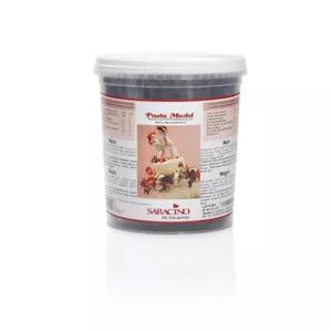 Saracino Modellierpaste Modellierfondant Modelliermasse 1 kg schwarz Eimer - Bild 1 von 1