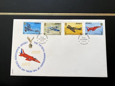 Jersey 1975 50th Anniversary of RAF Association, RAF Aviation First Day Cover - Image 1 of 3