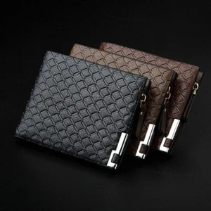 Mens Luxury Leather Soft Wallet Credit Card Holder Purse Black Brown With Zip - Picture 1 of 7