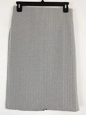 Falda lápiz Chevron negra blanca plateada Roz & Ali talla XS para mujer nueva con etiquetas Foto 1 de 4