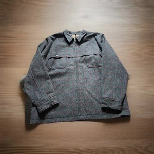 giacca ll bean uomo xxl alta lana a quadri foderata interno grigio verde righe rosse - Foto 1 di 11