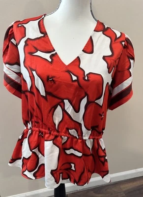 Top floral Nine West talla XL rojo/blanco  Foto 1 de 4