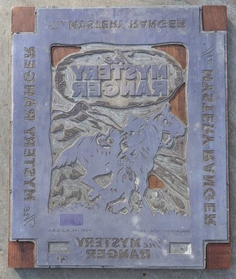 Rare Vintage The Mystery Ranger Original Printing Plate 16x14, Fort Lee NJ - Image 1 of 4