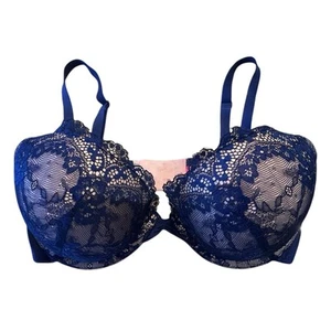 Betsey Johnson Women’s 34D Blue Lace Pushup Padded Bra - Picture 1 of 5