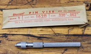 STARRETT 162B Pin Vise 0.030-0.062" Nickel Plated NEW - Picture 1 of 4