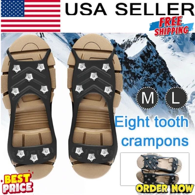 Hielo Nieve Antideslizantes Picos Empuñaduras Crampones Tacos para Senderismo Zapatos Bota Foto 1 de 4