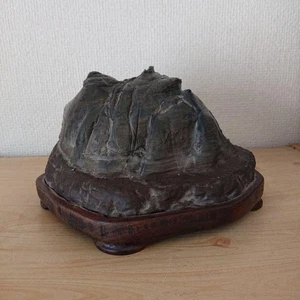 Japanischer Suiseki Aussichtsstein - 2,5 kg Zen Gelehrtenfelsen mit Holzsockel - Bild 1 von 7