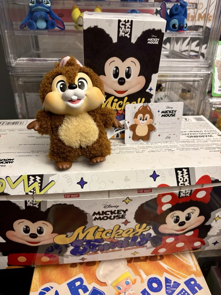 Autêntico POP MART Mickey Family Cute Together Chaveiro Série Caixa Cega CHIP - Imagem 1 de 1