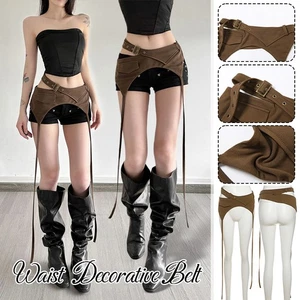 Cintura asimmetrica decorativa design regolabile nappa vita abbigliamento stile trendy - Foto 1 di 15