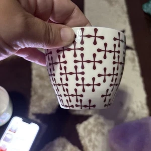 Starbucks 2010 Nesting Stackable Cup Bowl New Bone China Cream Red ++ Design - Picture 1 of 7