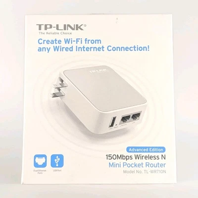 TP Link Wireless 150Mbps N Mini Pocket Router TL-WR710N New - Image 1 of 4