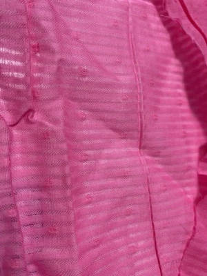 Lightweight pink striped dotted cotton fabric 32 x 54 - Image 1 of 2