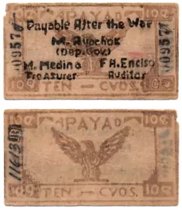 1942 Philippine Province of Apayao Currency 10 Centavo S104 Only 8k Lt. Brown - Picture 1 of 4
