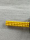 Vintage 1960'S Hair Clip Barrette Yellow Faux Pearl Rectangle *I