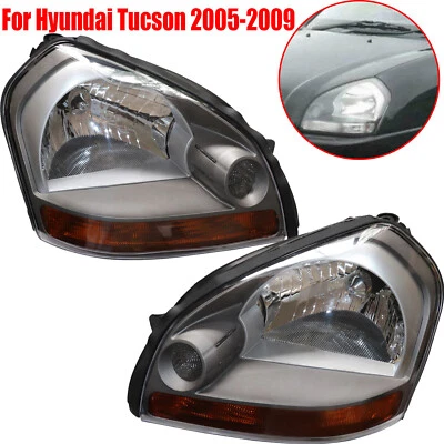 For 2005-2009 Hyundai Tucson Headlights Headlight Assembly 1 Pair Set Headlamp Foto 1 de 4