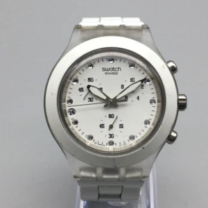 Vtg Swatch Full Blooded Irony Chronograph Watch Men 41mmNew Battery 6.5" - Picture 1 of 14