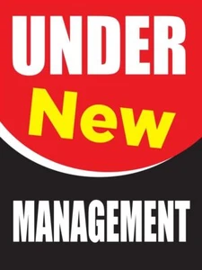 Under New Management | Retail Window Display Sign | 18"W x 24"H - Picture 1 of 5