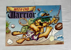 Vintage GARFIELD Cat Poster Jim Davis Argus 19" X 13.5” Week-end Warrior Beach - Picture 1 of 16