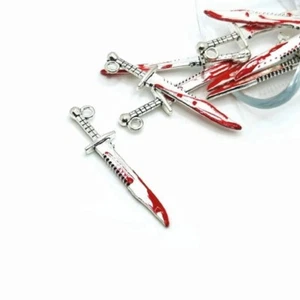 1, 4, 20 or 50 BULK pcs Bloody Hunting Knife Charms -US Seller- AS1337 - Picture 1 of 5
