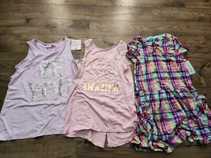 NWT Girls Lot of 3 Pieces Size 10/12 large Cat & Jack dress & tops more than - Picture 1 of 4