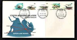 FIRST DAY ISSUE "AIRPLANE SERIES " COCOS (KEELING) ISLANDS 1981 - Picture 1 of 1