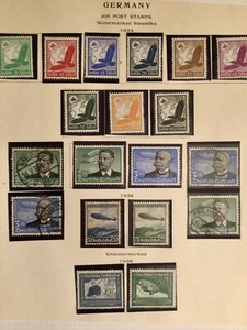 GERMANY Airmail Stamps 19 Pc  Lot - Air Ships, Graf Zeppelin, Eagle Luft Post - Picture 1 of 6