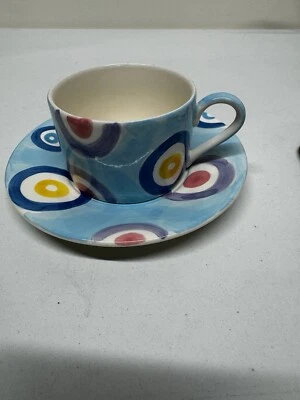 Taza y platillo vintage Whittard of Chelsea patrón circular excelente estado Foto 1 de 4