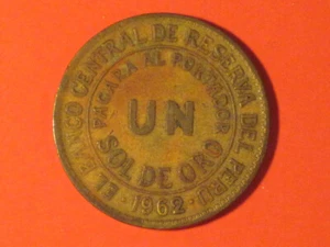 1962 Sol - Peru KM# 222 Large coin! 1.25" - Picture 1 of 8