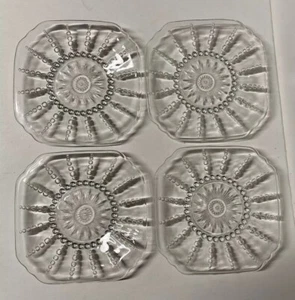 4 Vintage - 20 available COLUMBIA Bubble Federal Glass Co Square Plate 6" 1930 - Picture 1 of 3
