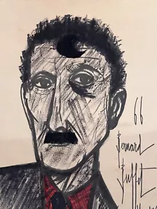 Beautiful Painting Bernard Buffet Portrait Of François Mauriac Hujac Toulouse - Picture 1 of 7