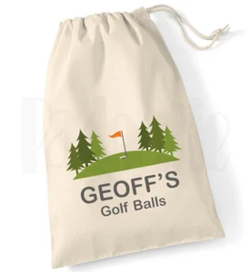 Personalisierte Golfballtasche Kordelzug Baumwolle Canvas Tasche (#2) - Bild 1 von 1