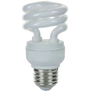 Sunlite SMS9/41K 9W T2 Super Mini Spiral CFL Light Bulb E26 Base, Cool White - Picture 1 of 1