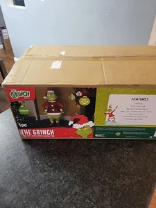 NEW Life Size 4 Ft Animated GRINCH Christmas Prop SPEAKS GRINCH PHRASES Gemmy - Picture 1 of 7