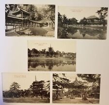LOT OF 5 Nara Park Japan temple and pond unused vintage postcards