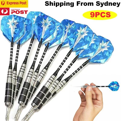 9PCS 24g Professional Steel Tip Darts Set Aluminum Barrel 163mm Flights Stems - image 1 of 4