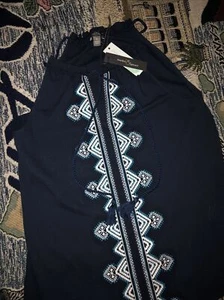 NWT Market & Spruce Donie Halter Top Womens Medium Boho Tassells V-neck Festival - Picture 1 of 15