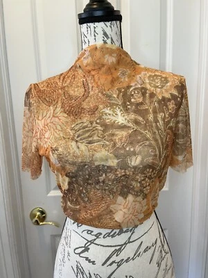 Nuevo con etiquetas Top corto Misa Los Angeles Rumer Talla Mediana Dorado Batic Chic Diseñador Foto 1 de 4