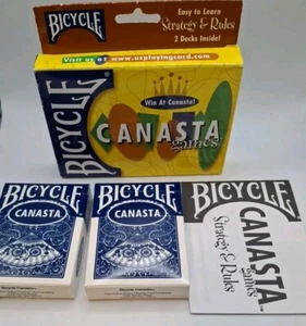 Bicycle Canasta Gioco di Carte 2 Mazzi Giochi Famiglia Strategia USA Nuovo - Foto 1 di 2